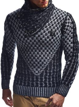 Maglione con collo a scialle da uomo Leif Nelson 1 Maglione con collo a scialle da uomo Leif Nelson 1